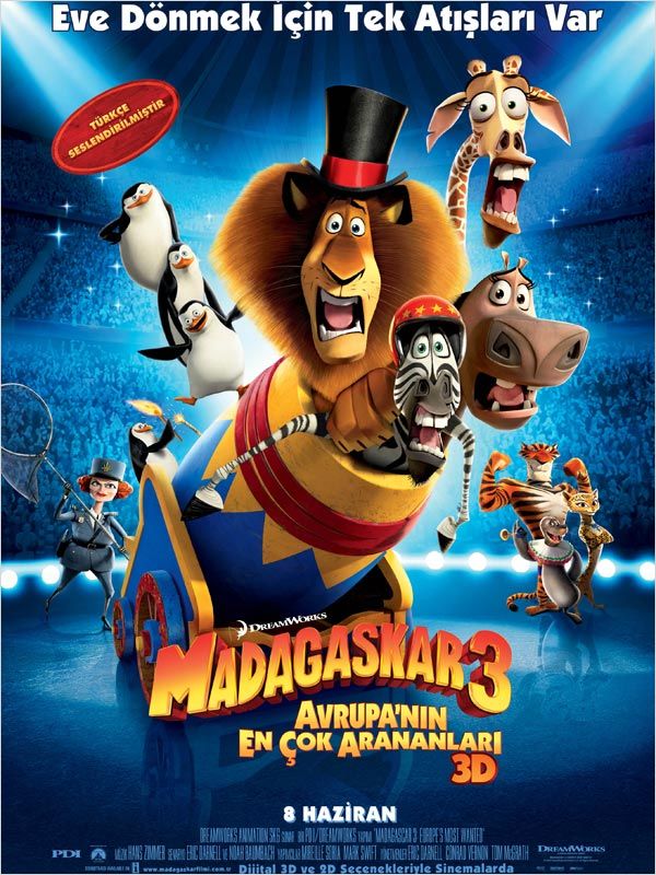 Madagaskar 3: Avrupa'nın En Çok Arananları